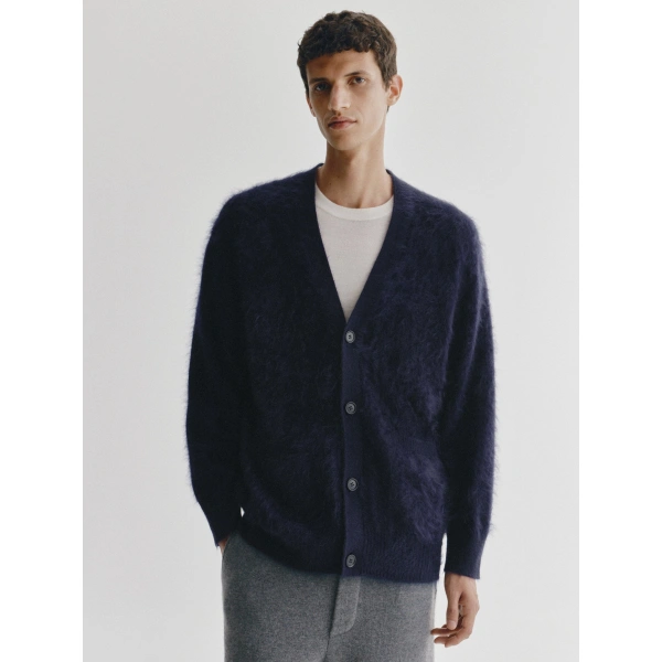 Lisa Yang Devean Cardigan in Navy Brushed