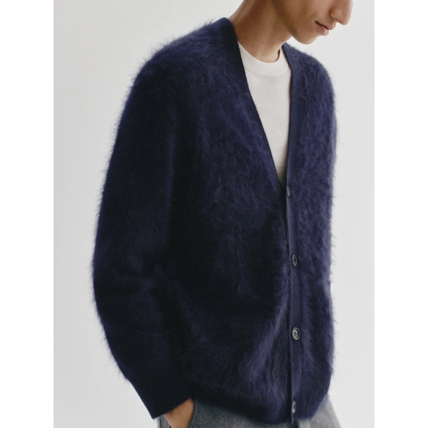 Lisa Yang Devean Cardigan in Navy Brushed