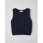 Lisa Yang Devine Vest in Navy | Sweater Vests | Coveti