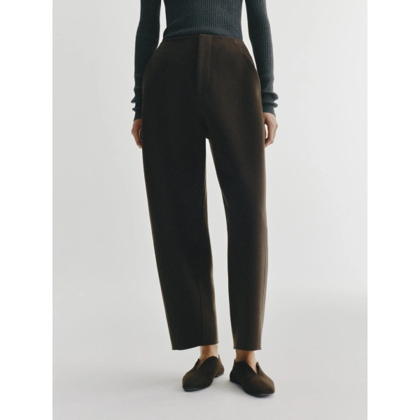 Lisa Yang Doublé Barrel Trousers in Dark Cedar