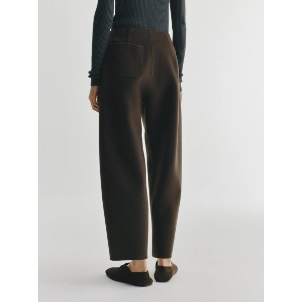 Lisa Yang Doublé Barrel Trousers in Dark Cedar