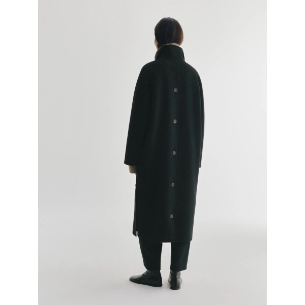 Lisa Yang Doublé Button Coat in Black