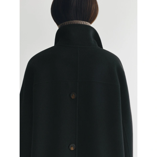 Lisa Yang Doublé Button Coat in Black