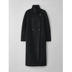 Lisa Yang Doublé Button Coat in Black | Wool & Cashmere Coats | Coveti