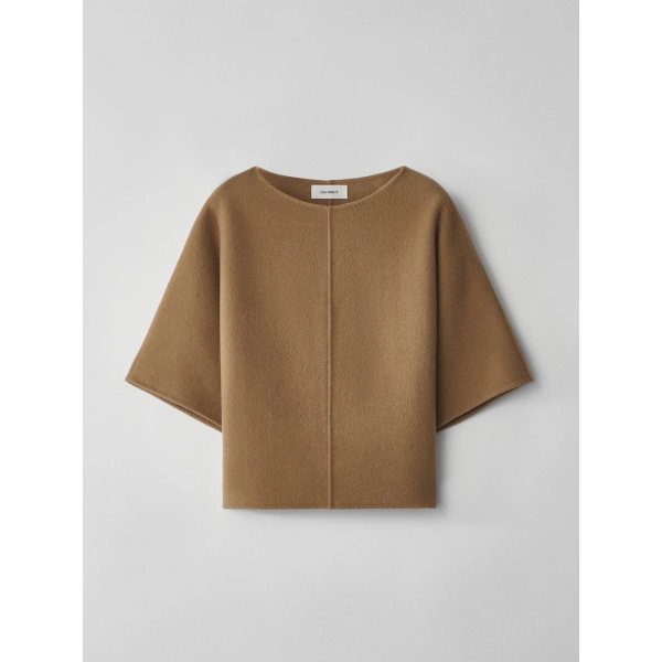 Doublé Round Neck Top in Biscotti
