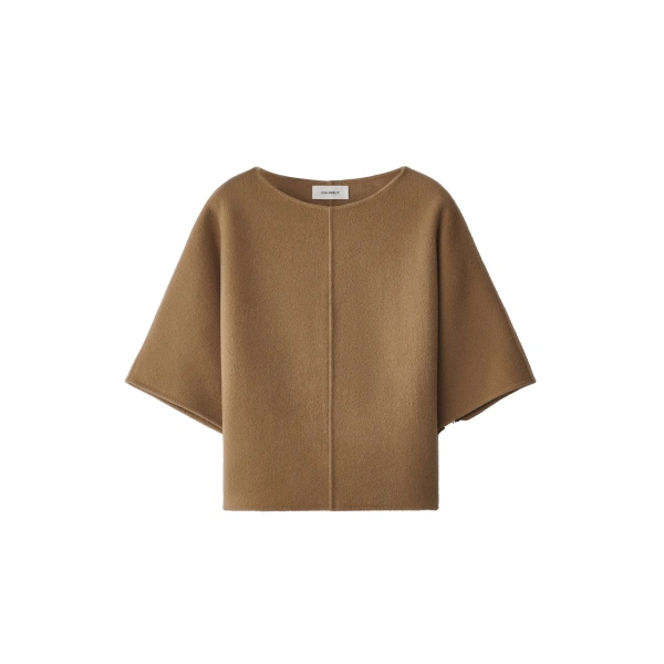 Doublé Round Neck Top in Biscotti
