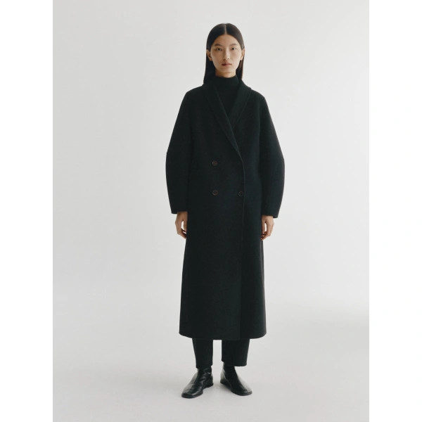 Lisa Yang Doublé Shawl Coat in Black