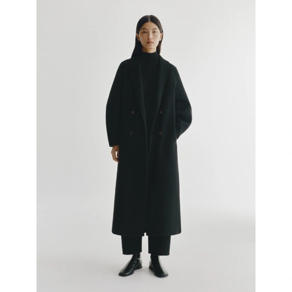 Lisa Yang Doublé Shawl Coat in Black