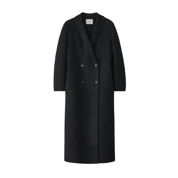 Doublé Shawl Coat in Black
