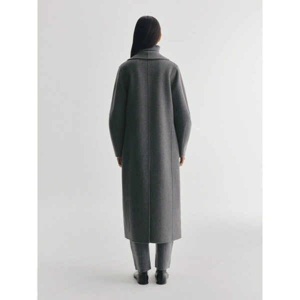 Lisa Yang Doublé Shawl Coat in Mid Grey