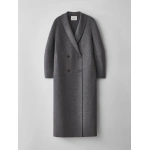 Lisa Yang Doublé Shawl Coat in Mid Grey | Wool & Cashmere Coats | Coveti