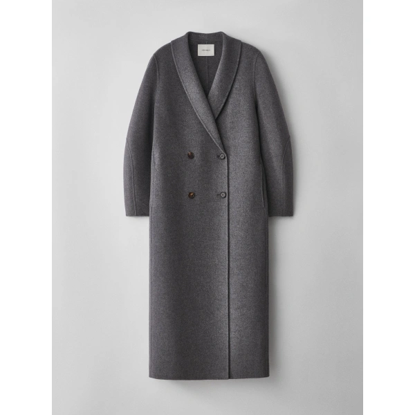Doublé Shawl Coat in Mid Grey