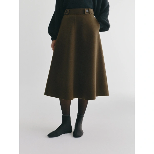 Lisa Yang Doublé Skirt in Dark Fern