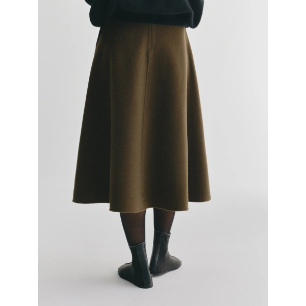 Lisa Yang Doublé Skirt in Dark Fern
