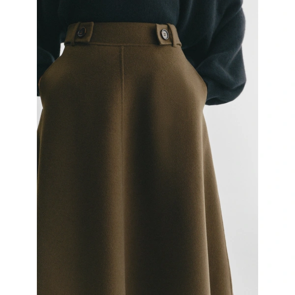 Lisa Yang Doublé Skirt in Dark Fern