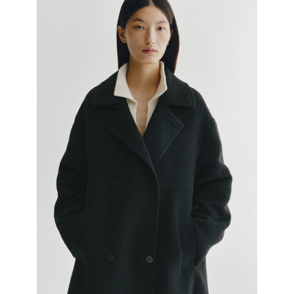 Lisa Yang Doublé Textured Coat in Black