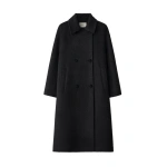 Lisa Yang Doublé Textured Coat in Black | Wool & Cashmere Coats | Coveti