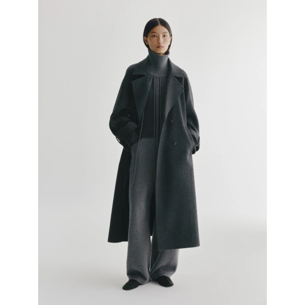 Lisa Yang Doublé Trench Coat in Dark Graphite