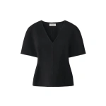 Lisa Yang Doublé V Neck Top in Black | Tops | Coveti