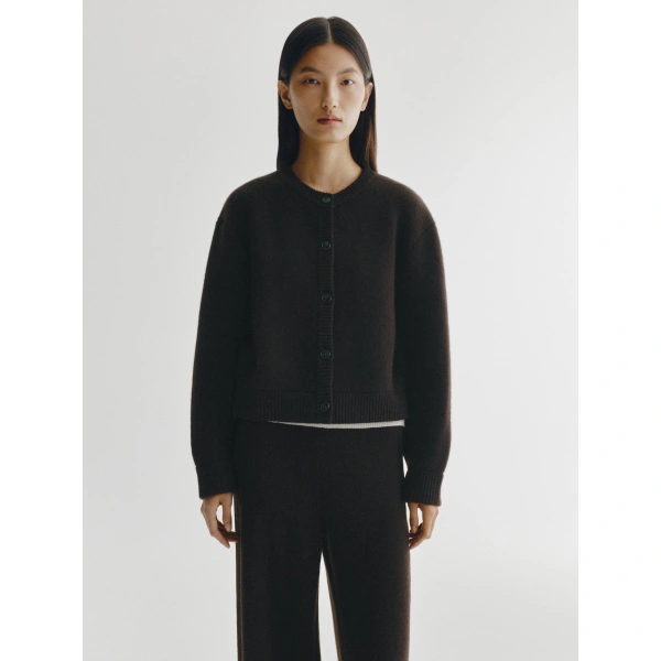 Lisa Yang Emmylou Cardigan Jacket in Dark Oak