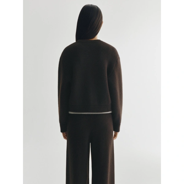 Lisa Yang Emmylou Cardigan Jacket in Dark Oak