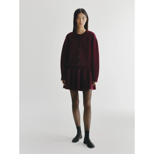 Lisa Yang Emmylou Cardigan Jacket in Deep Plum
