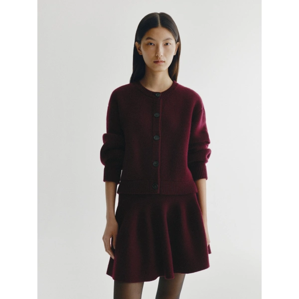 Lisa Yang Emmylou Cardigan Jacket in Deep Plum