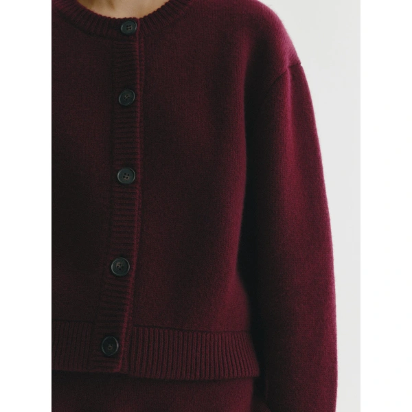 Lisa Yang Emmylou Cardigan Jacket in Deep Plum