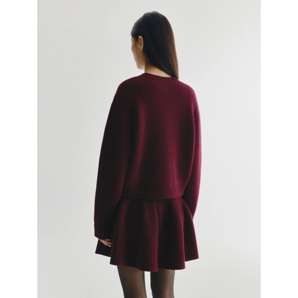 Lisa Yang Emmylou Cardigan Jacket in Deep Plum