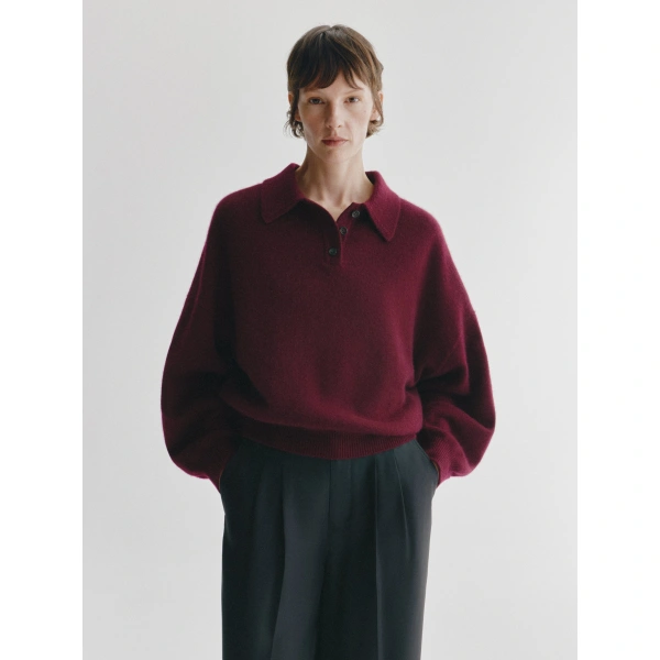 Lisa Yang Etta Sweater in Deep Plum
