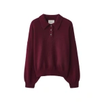 Lisa Yang Etta Sweater in Deep Plum | Cashmere Sweaters | Coveti