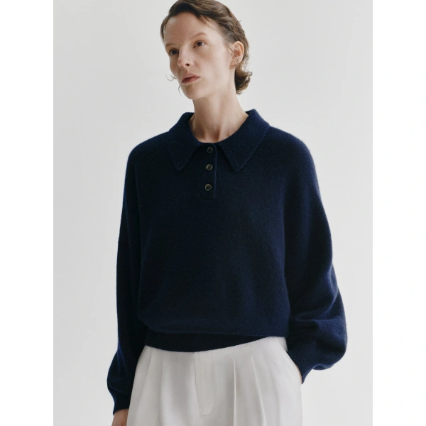 Lisa Yang Etta Sweater in Navy