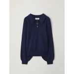 Lisa Yang Etta Sweater in Navy | Cashmere Sweaters | Coveti