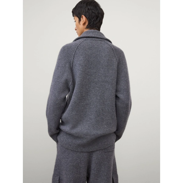 Lisa Yang Gardenia Zip Cardigan in Graphite