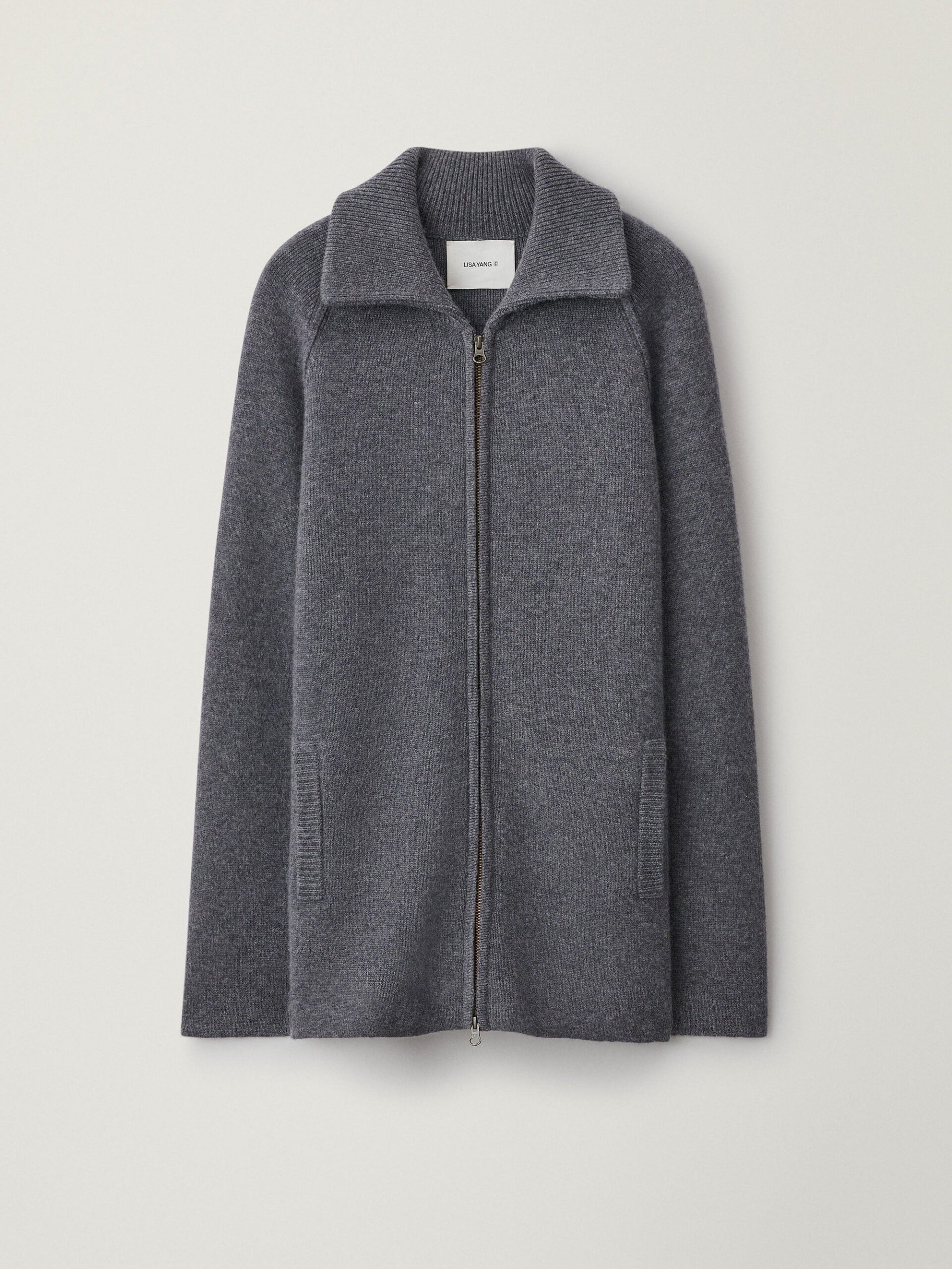 Lisa Yang Gardenia Zip Cardigan in Graphite Lisa Yang Gardenia Zip Cardigan in Graphite | Cardigans | Coveti
