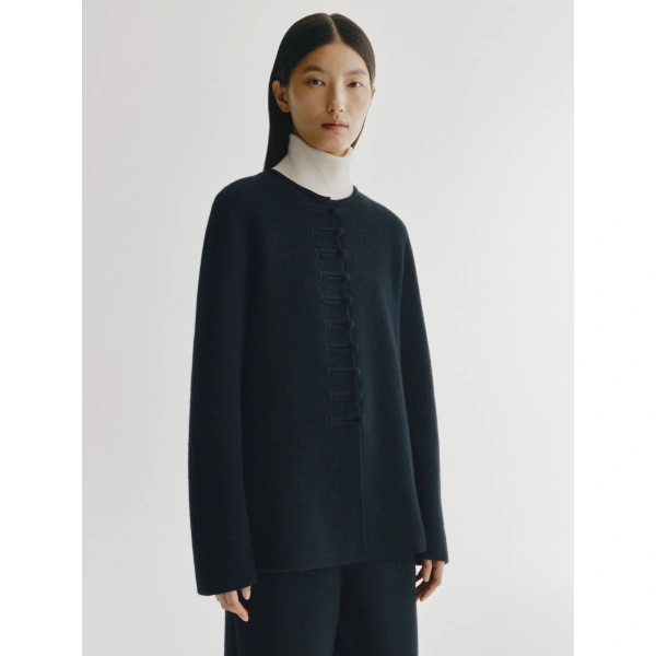 Lisa Yang Han Fu Cardigan Jacket in Black