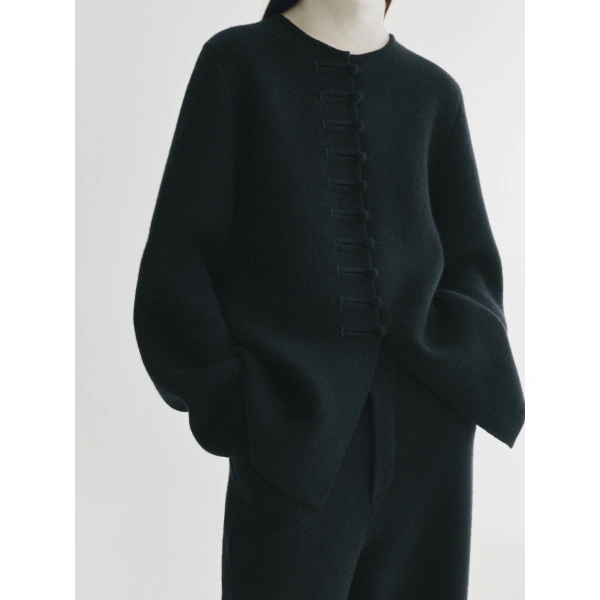Lisa Yang Han Fu Cardigan Jacket in Black