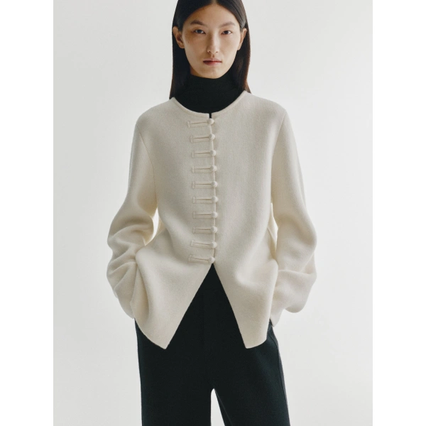 Lisa Yang Han Fu Cardigan Jacket in Cream