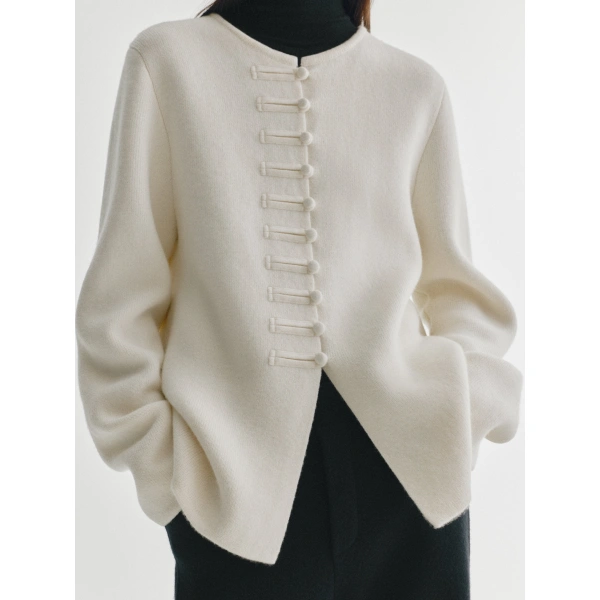 Lisa Yang Han Fu Cardigan Jacket in Cream