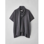 Lisa Yang Jordana Cape in Graphite | Cashmere Sweaters | Coveti