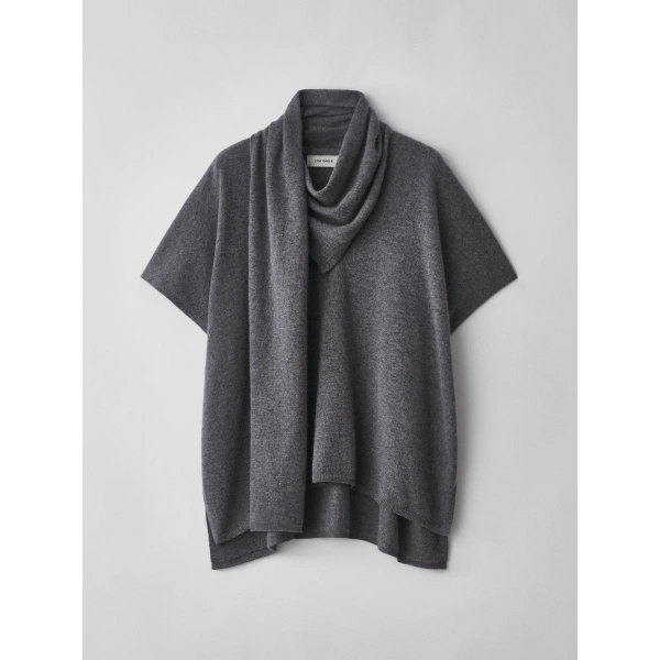 Lisa Yang Jordana Cape in Graphite | Cashmere Sweaters | Coveti