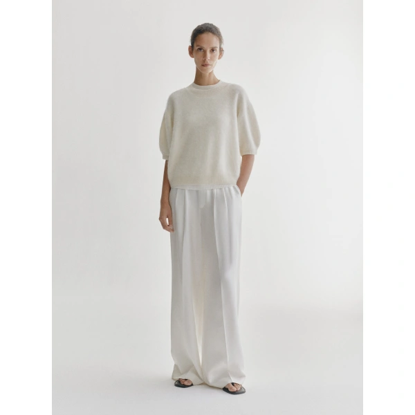 Lisa Yang Juniper Sweater in Cream Brushed