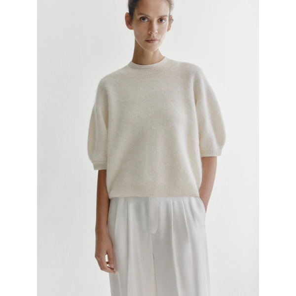 Lisa Yang Juniper Sweater in Cream Brushed