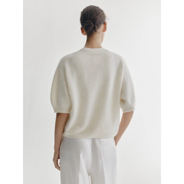 Lisa Yang Juniper Sweater in Cream Brushed