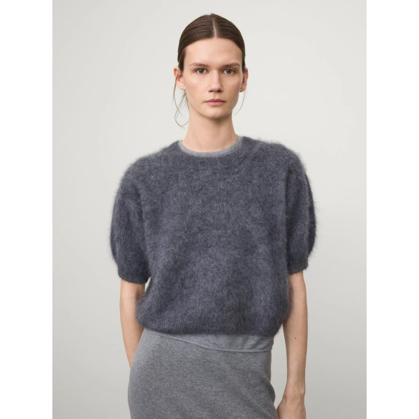 Lisa Yang Juniper Sweater in Graphite Brushed