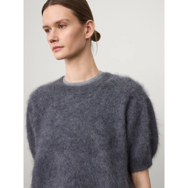 Lisa Yang Juniper Sweater in Graphite Brushed