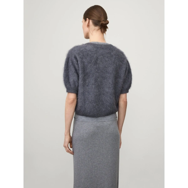 Lisa Yang Juniper Sweater in Graphite Brushed