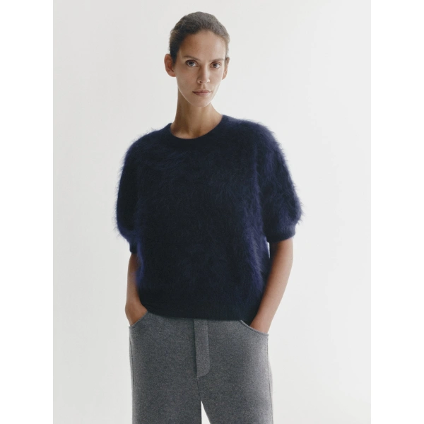 Lisa Yang Juniper Sweater in Navy Brushed