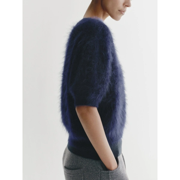 Lisa Yang Juniper Sweater in Navy Brushed
