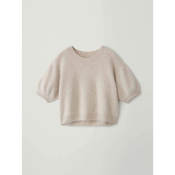 Lisa Yang Juniper Sweater in Sand Brushed | Cashmere Sweaters | Coveti